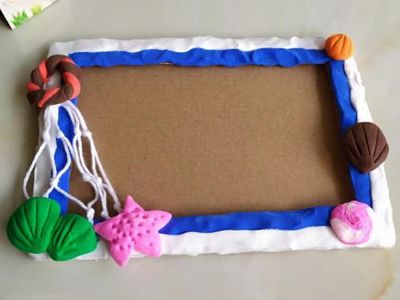 幼儿园手工小制作创意，DIY粘土海洋风相框