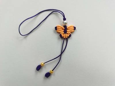中国结编绳创意，如何编织小蝴蝶手机挂
