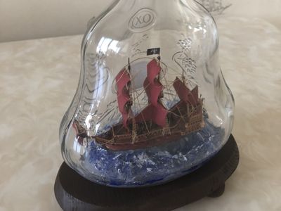 DIY加勒比海盗船酒瓶微景观手工艺品