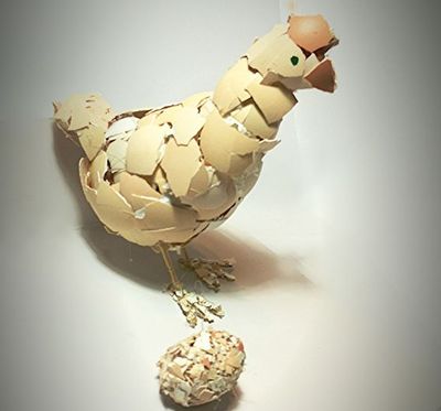 鸡蛋壳DIY_十分有趣的蛋壳碎塑像摆件