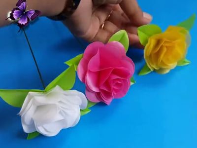 教你如何制作塑料袋玫瑰花教程