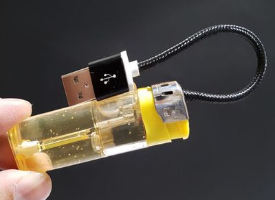 利用没用打火机改造USB电脑灯