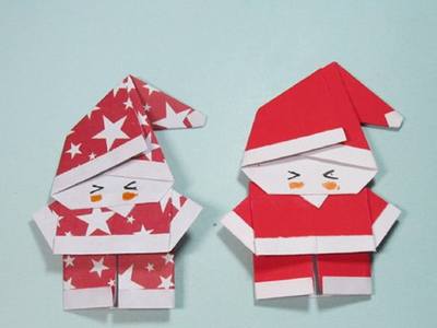 圣诞老人怎么折纸，DIY立体圣诞老人