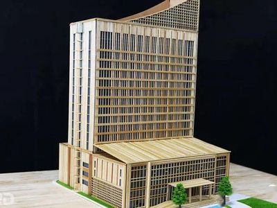 DIY建筑模型教程，木棒制作酒店大厦