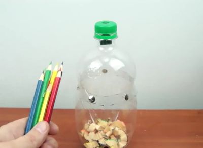 饮料瓶制作小孩子安全卷笔刀