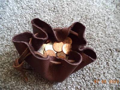 抽拉袋制作，DIY一片式牛皮抽绳钱包