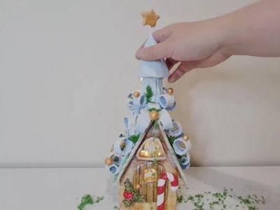 废物的利用方式，DIY微型童话屋冰雪小灯屋