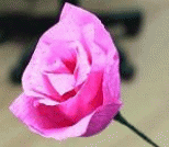 另一种利用废纸制作的玫瑰花的折法教程