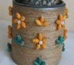 废铁罐改造漂亮纸珠装饰手工花盆