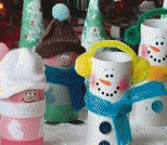 用纸芯DIY圣诞节可爱雪人族