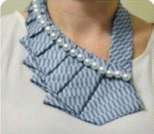 改造旧领带做珍珠围脖领饰