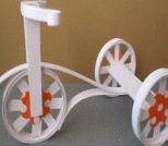 儿童手工课：纸芯制作手工三轮车