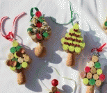用软木塞做彩色圣诞树小挂饰教程