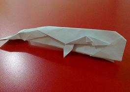废纸DIY手工教程：鲸鱼折纸及图谱下载