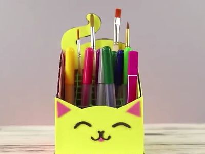 利用硬纸板DIY笔插笔筒