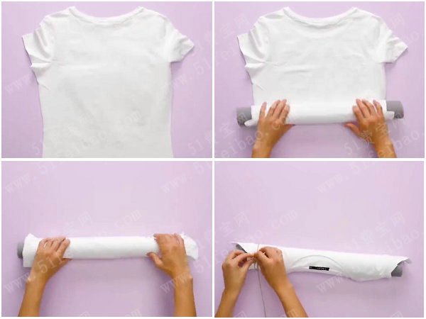 用旧T恤改造扎染彩色背心- 废物利用手工DIY小制作- 51费宝网