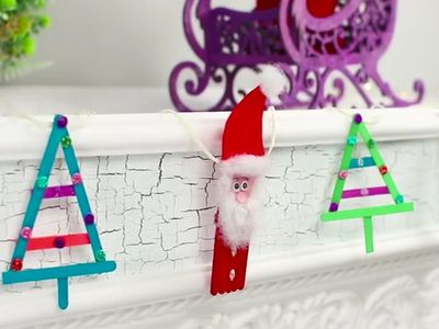 棒冰棍DIY可爱圣诞节成串挂件