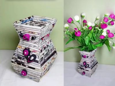 使用废旧报纸DIY艺术花瓶教程