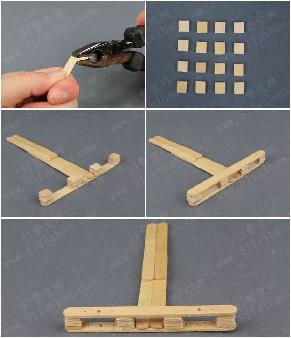 制作DIY橡皮筋玩具十字弓