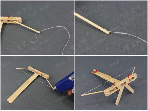 制作DIY橡皮筋玩具十字弓