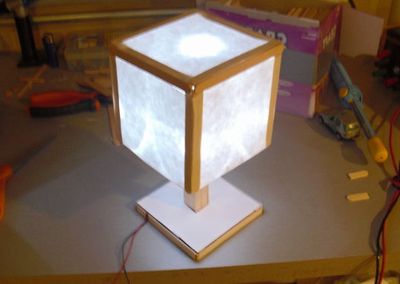 灯笼式冰棍棍LED台灯做法
