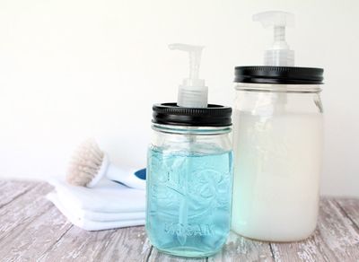 普通玻璃瓶改造DIY沐浴液压瓶