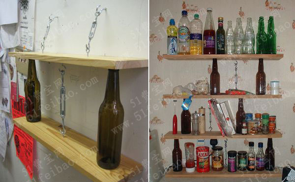 如何利用啤酒瓶做家庭立柜和吊柜