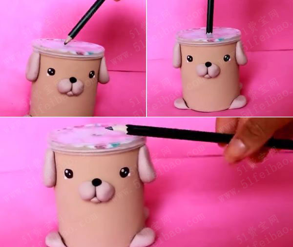 薯片罐神奇变身小狗狗造型自制铅笔刀