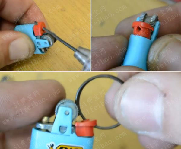 使用打火机改造钥匙圈可爱小挂件