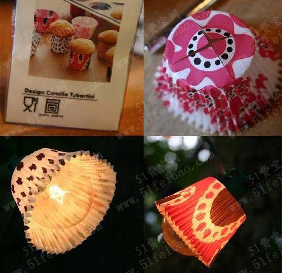 蛋糕紙DIY可愛的迷你燈罩