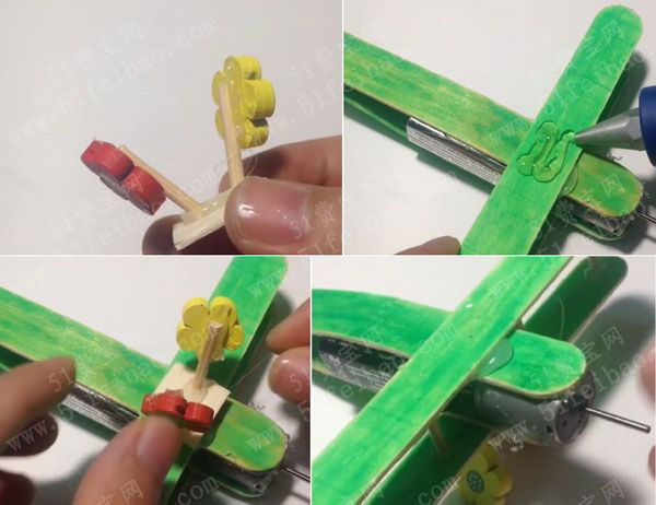 diy冰棍棒螺旋桨电动小飞机详解教程 - 废物利用手工
