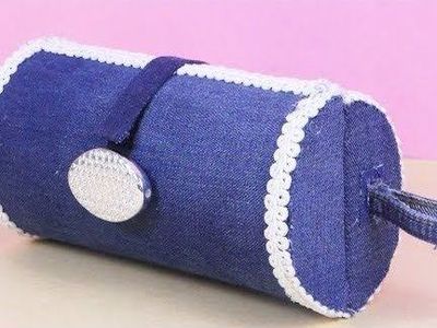 用废牛仔裤DIY制作流行女用钱包
