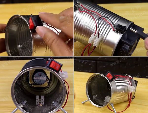 自制小功率取暖电热风扇