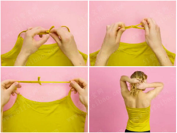 旧衣服diy过时小吊带背心改造挂脖背心