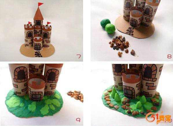 儿童手工课:DIY纸筒城堡