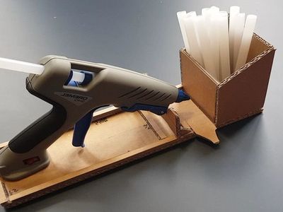 怎样利用废纸板制作热熔胶枪收纳支架