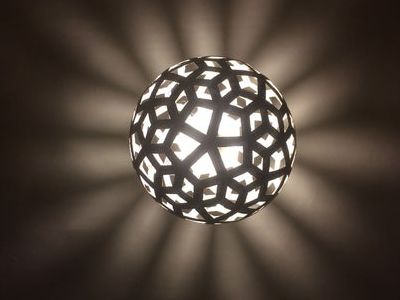 DIY個性卧室燈飾，怎麼用廢報紙手工製作圓球鏤空燈罩