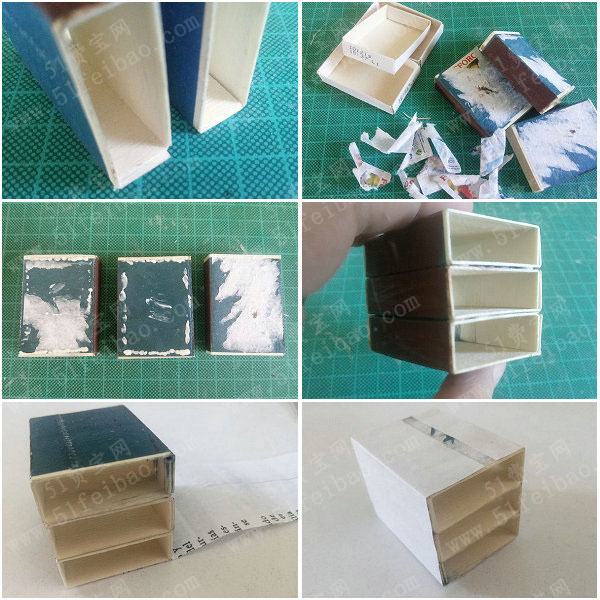 收纳盒制作手工，DIY微缩火柴盒小房子戒指盒