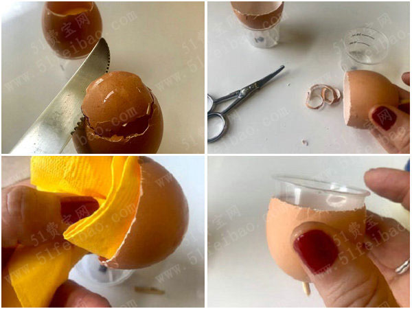 DIY多肉花盆教程，如何制作迷你蛋壳水泥花盆