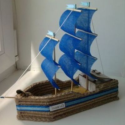 怎么利用废吸管diy海盗船帆船模型