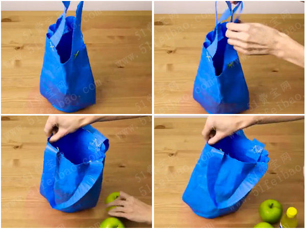 废塑料袋制作防水环保袋 - 废物利用手工diy小制作