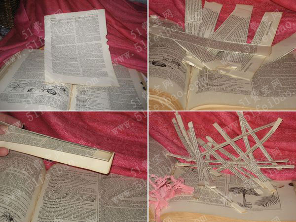 利用旧书废纸DIY创意编织立体雪花挂饰