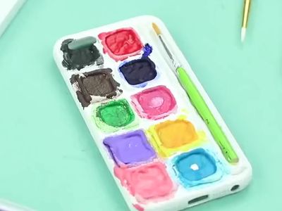 自制彩色眼影盒外形个性手机套教学