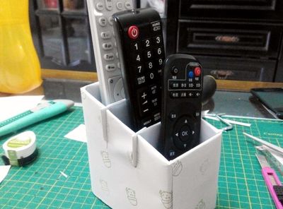 商品包装盒DIY家电遥控器收纳盒教程