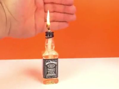 自制应急酒瓶油灯DIY图解方法