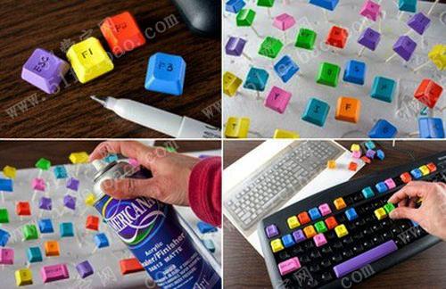 改造舊鍵盤DIY自製繽紛彩色個性鍵盤
