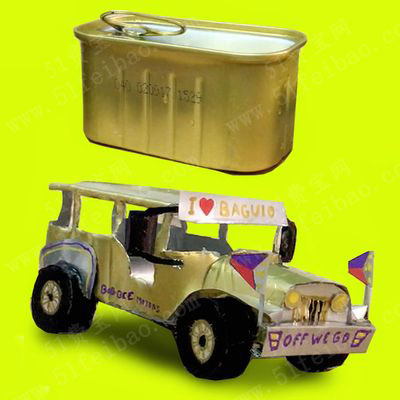 罐頭盒製作舊式吉普車模型