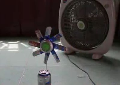 实验DIY易拉罐风车方法