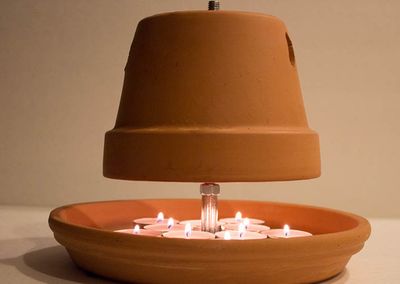 陶瓷花盆制作廉价取暖神器蜡烛取暖炉