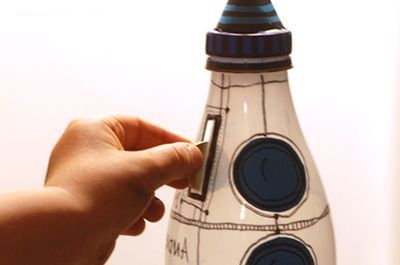 废旧塑料瓶加工幼儿园火箭储蓄罐